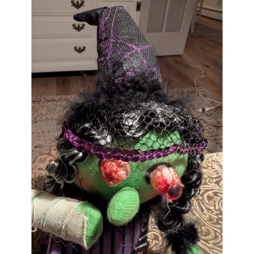 Mummy & Witch Shelf Sitter Halloween Plush Decoration Monster Bead‎ Legs